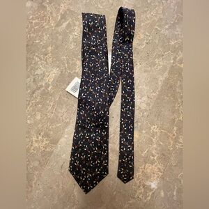 Navy Blue Patterned Tie